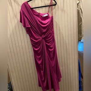Mac Duggal Fuchsia One Shoulder Dress